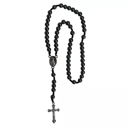 Terço Hematita Nossa Senhora Aparecida - 8 mm