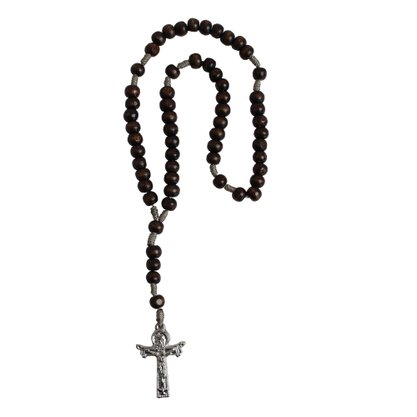 Terço Crucifixo Madeira Imbuia - 8 mm