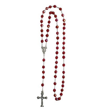 Terço Irisado Vermelho - 6 mm