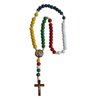 Terço Jesus Misericordiosos Madeira Missionário - 8 mm 