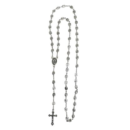 Terço Nossa Senhora Aparecida Conta Metal Medalhas - 8 mm