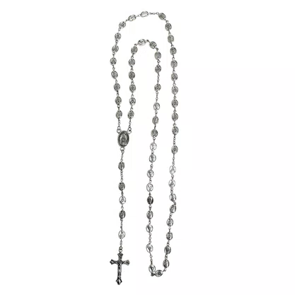 Terço Nossa Senhora Aparecida Conta Metal Medalhas - 8 mm