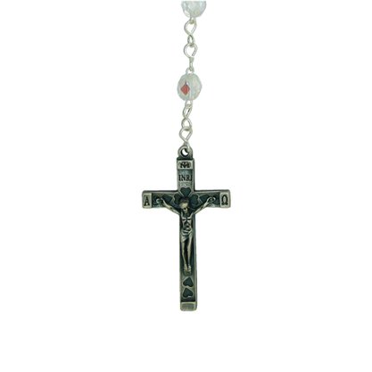Terço Nossa Senhora Aparecida Cristal Vidro Irisado Transparente