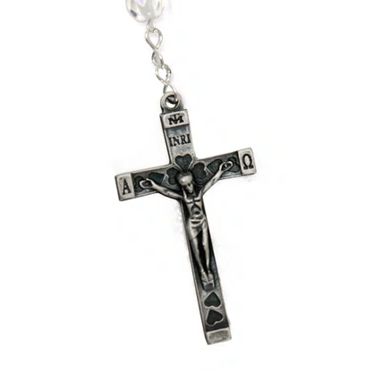 Terço Nossa Senhora Aparecida Cristal Vidro Irisado Transparente