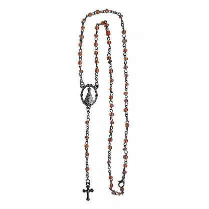 Terço Nossa Senhora Aparecida Miçanga Laranja 4 mm