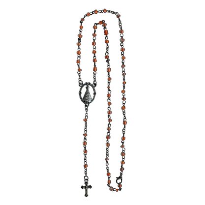 Terço Nossa Senhora Aparecida Miçanga Laranja 4 mm