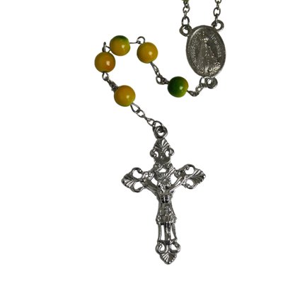 Terço Verde e Amarelo Nossa Senhora Aparecida - 8mm