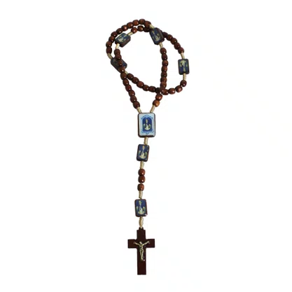 Terço Nossa Senhora da Medalha Milagrosa Madeira 6 mm