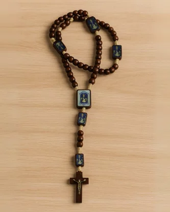 Terço Nossa Senhora da Medalha Milagrosa Madeira 6 mm