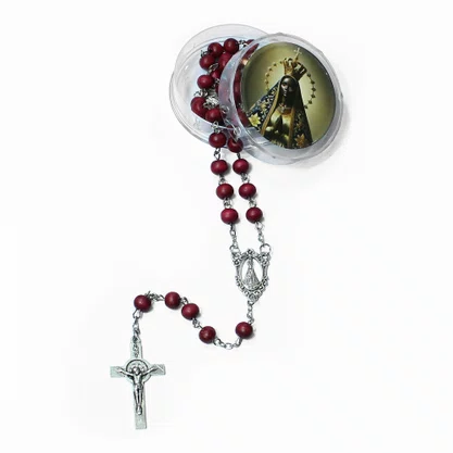 Terço Nossa Senhora Perfumado Madeira Vermelha - 6 mm