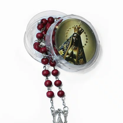 Terço Nossa Senhora Perfumado Madeira Vermelha - 6 mm