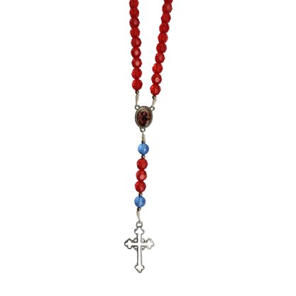 Terço de Nossa Senhora Desatadora de Nós Cristal Azul - 10 mm