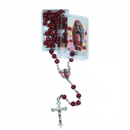 Terço de Nossa Senhora Guadalupe Perfumado Caixa 8 mm