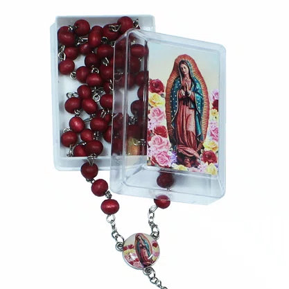Terço de Nossa Senhora Guadalupe Perfumado Caixa 8 mm