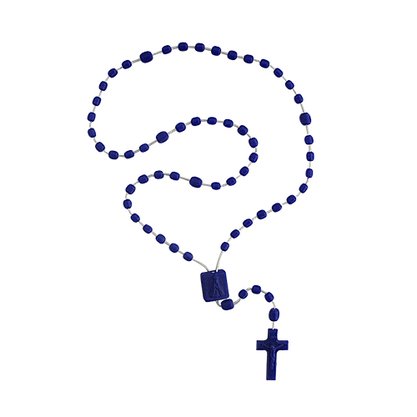 12 unid - Terço Nylon Translúcido Entremeio Sag Coração de Jesus e Nossa Senhora Aparecida  34cm