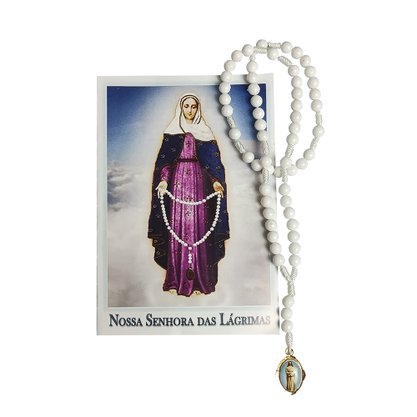 Terço Oração de Nossa Senhora Das Lágrimas e Jesus Manietado 10 mm