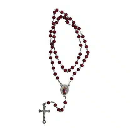 Terço Oração Madeira Vermelha Perfumado de Santa Chagas de Jesus - 6 mm