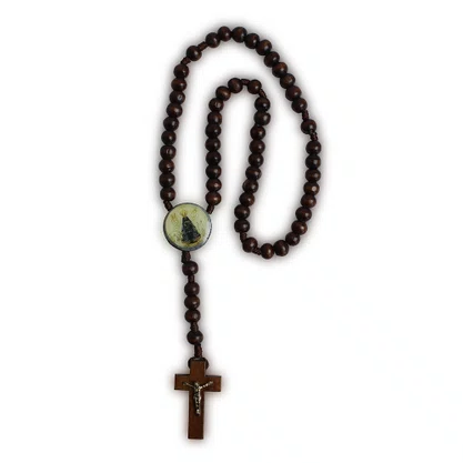 Terço Parede Nossa Senhora Aparecida Imbuia - 8 mm