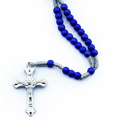 Terço Pulso de Nossa Senhora Aparecida Azul - 4 mm