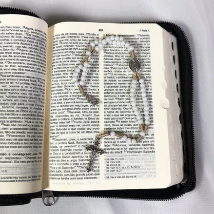Terço Pulso de Nossa Senhora Aparecida Perola Branca