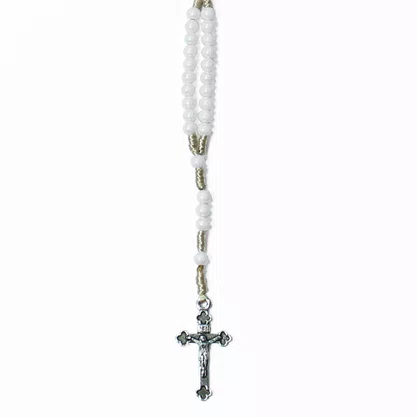Terço Pulso de Nossa Senhora Aparecida Perola Branca