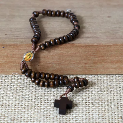 Terço Pulso de Nossa Senhora Guadalupe Imbuia 5 mm