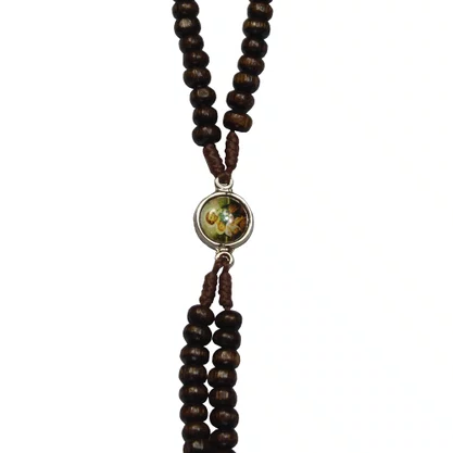 Terço Pulso de São José Madeira Marrom 4 mm