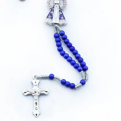 Terço Pulso de Nossa Senhora Aparecida Azul - 4 mm