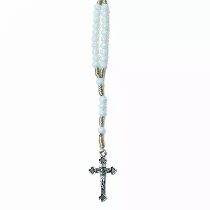 Terço Pulso de Nossa Senhora Aparecida Perola Branca