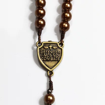 Terço Oração de São Miguel Arcanjo Bronze 8 mm