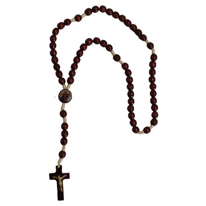 Terço Santa Chagas Madeira Vermelha 8 mm 