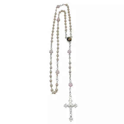 Terço Santa Teresinha Pérola Branca 4 mm