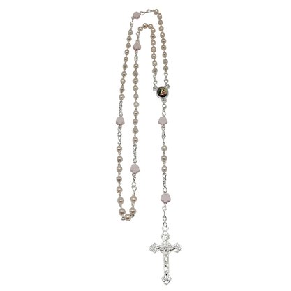 Terço Santa Teresinha Pérola Branca 4 mm