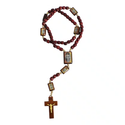 Terço São Bento Madeira 6 mm