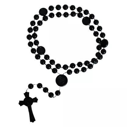Terço São Bento Plástico Preto - 10 mm