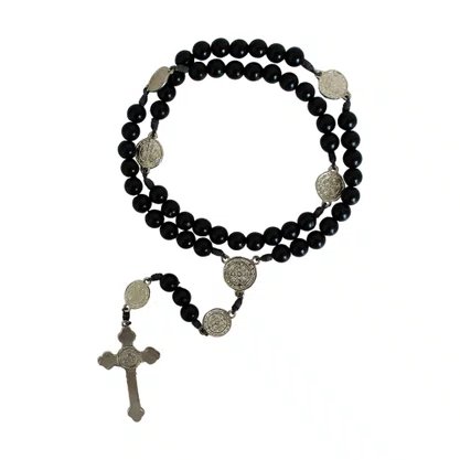 Terço São Bento Plástico Preto - 10 mm