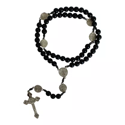 Terço São Bento Plástico Preto - 10 mm