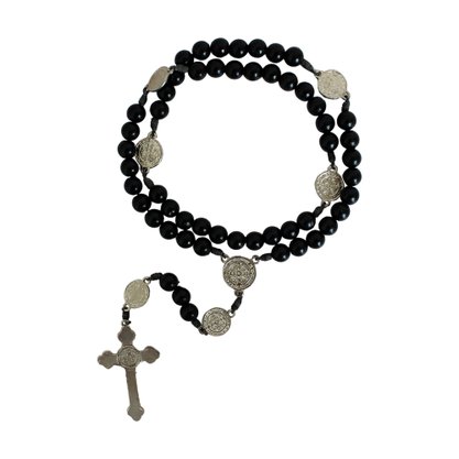 Terço São Bento Plástico Preto - 10 mm
