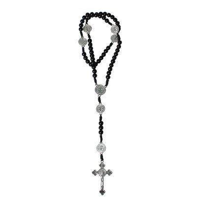 Terço de São Bento Preto Entremeio Medalha 6 mm