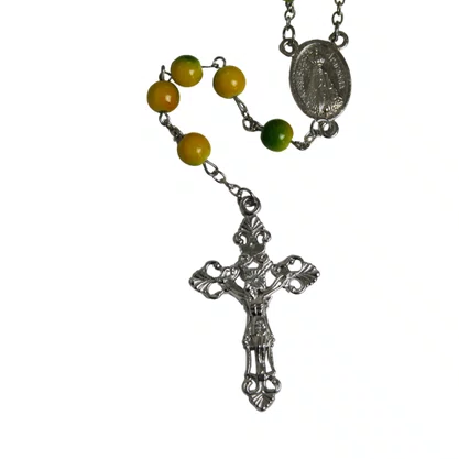 Terço Verde e Amarelo Nossa Senhora Aparecida - 8mm