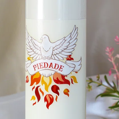 Kit 7 Dons do Espírito Santo 7 Velas Pentecostes Brancas Adesivo