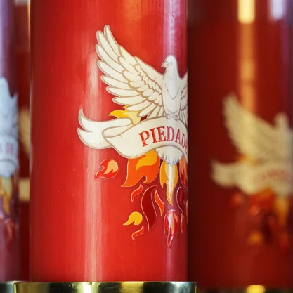 Kit 7 Dons do Espírito Santo 7 Velas Pentecostes Vermelhas Adesivo