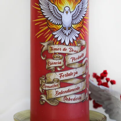 Vela Pentecostes 7 Dons do Espírito Santo Adesivo Vermelha