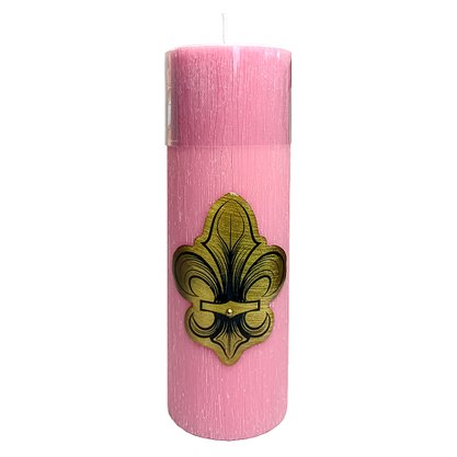 Vela Altar e Advento 20 cm x 7 cm Rosa Texturizada - Flor de Lis