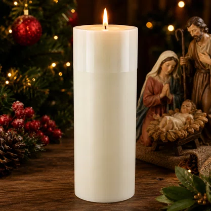 Vela Advento Branca para Altar - 20 x 7 cm