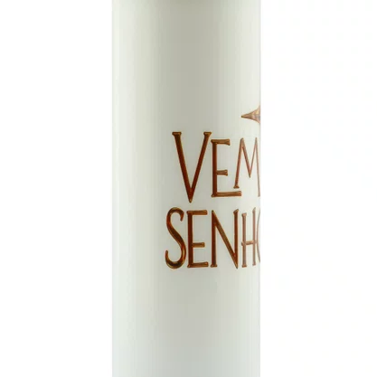 Vela Advento Branca para Altar Vem Senhor - 20 x 7 cm 