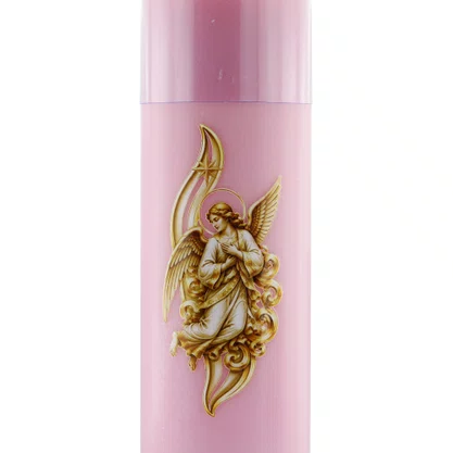Vela Advento Rosa para Altar Anjo - 20 x 7 cm 