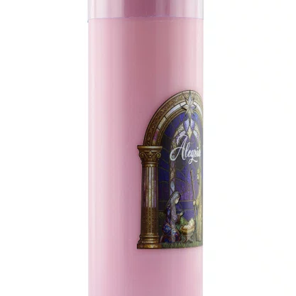 Vela Advento Rosa para Altar Nascimento Colorido - 20 x 7 cm 