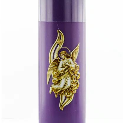 Vela Advento Roxa para Altar Anjo - 20 x 7 cm 