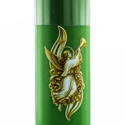 Vela Advento Verde para Altar Anjo - 20 x 7 cm 